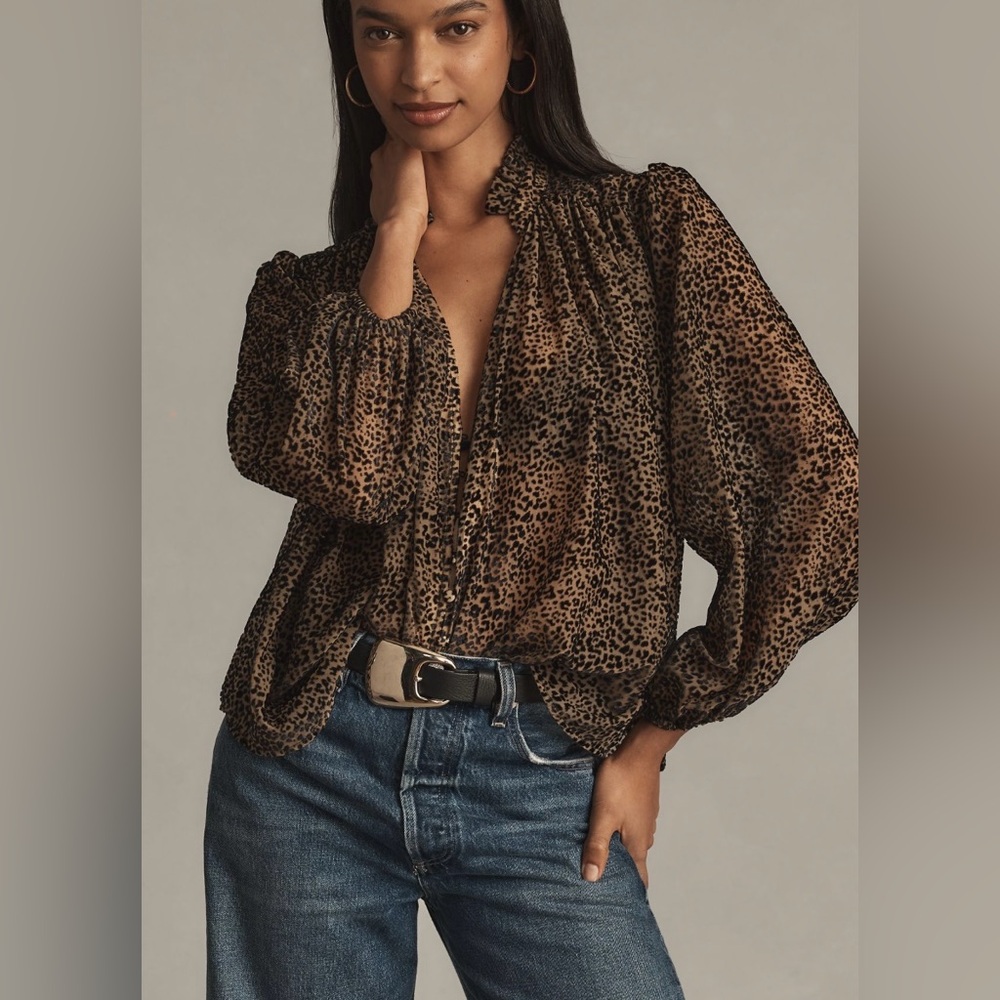 The Estela Sheer Printed Blouse: Burnout Edition